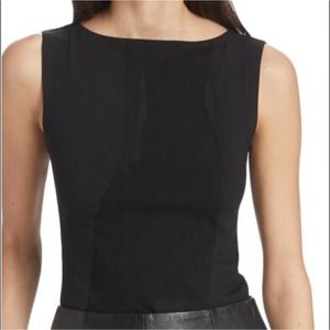 Reformation Women's Black Dusk Boatneck Tank Sleeveless XS NWOT
